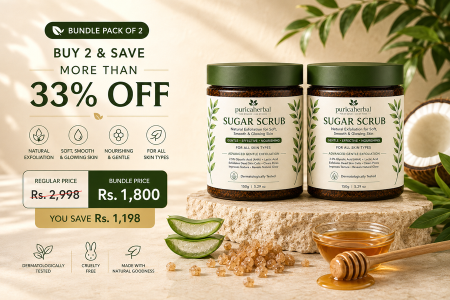 Purica Herbal Natural Sugar Scrub Double Bundle